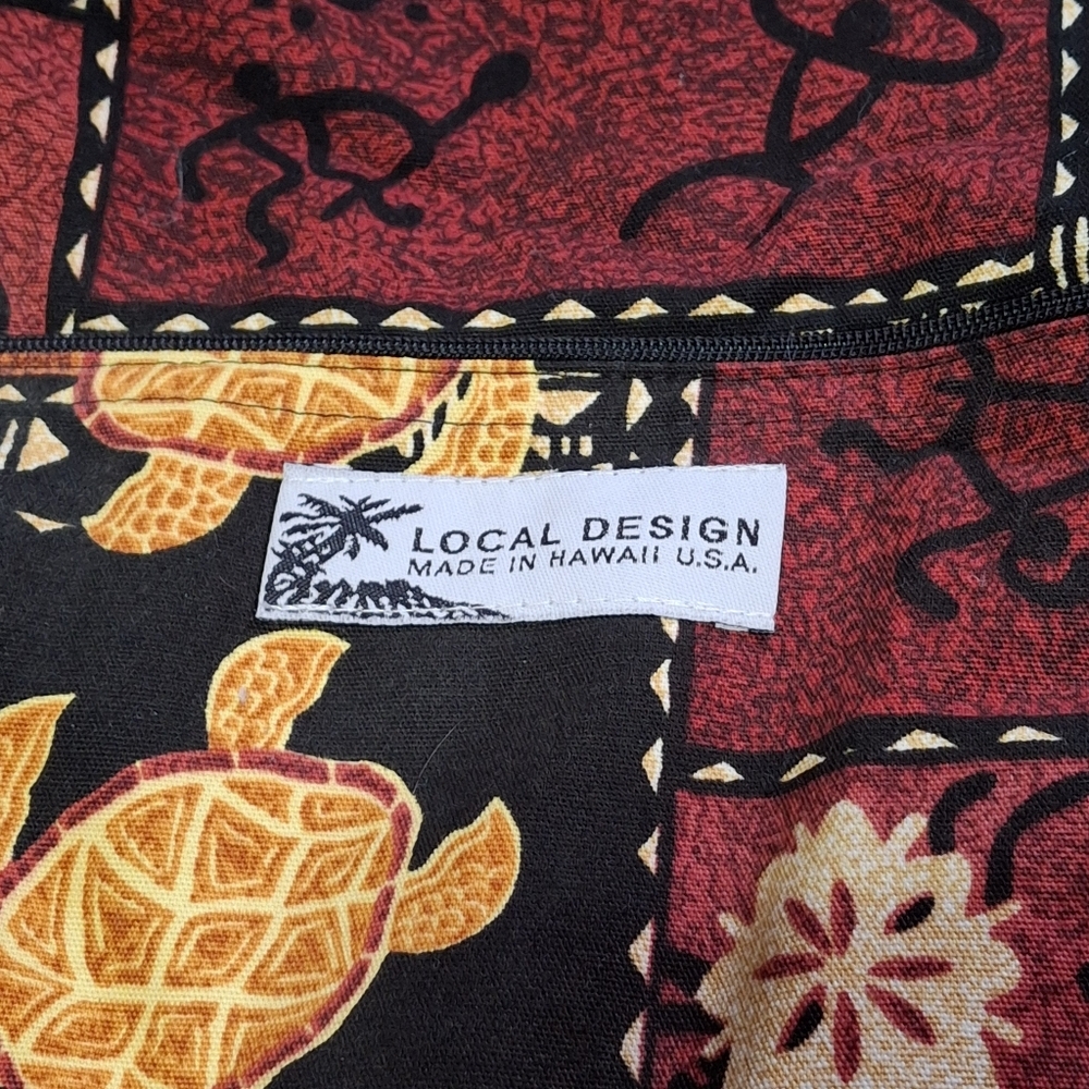 Hobo-style Sea Turtle Fabric Brown Large Crossbody Shoulder Bag  Made In Hawaii - Picture 9 of 16